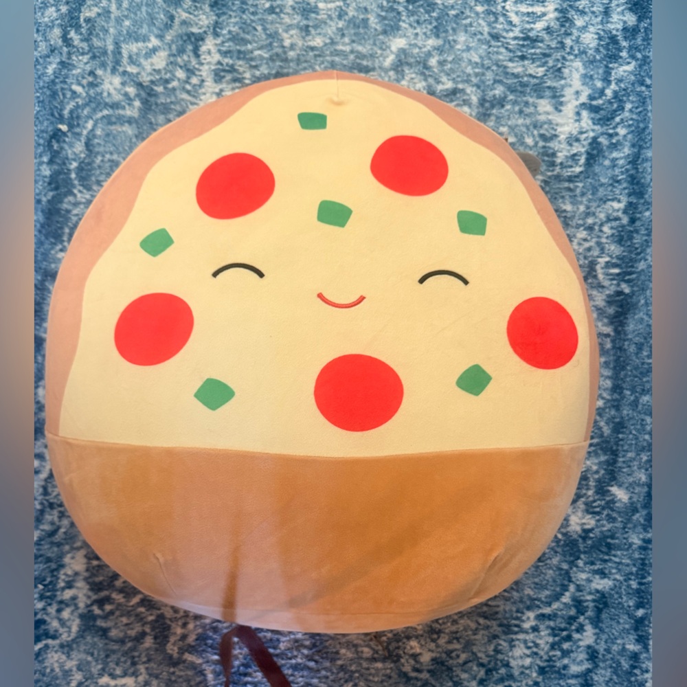 Squishmallows kawaii Tan pizza Plush Pillow